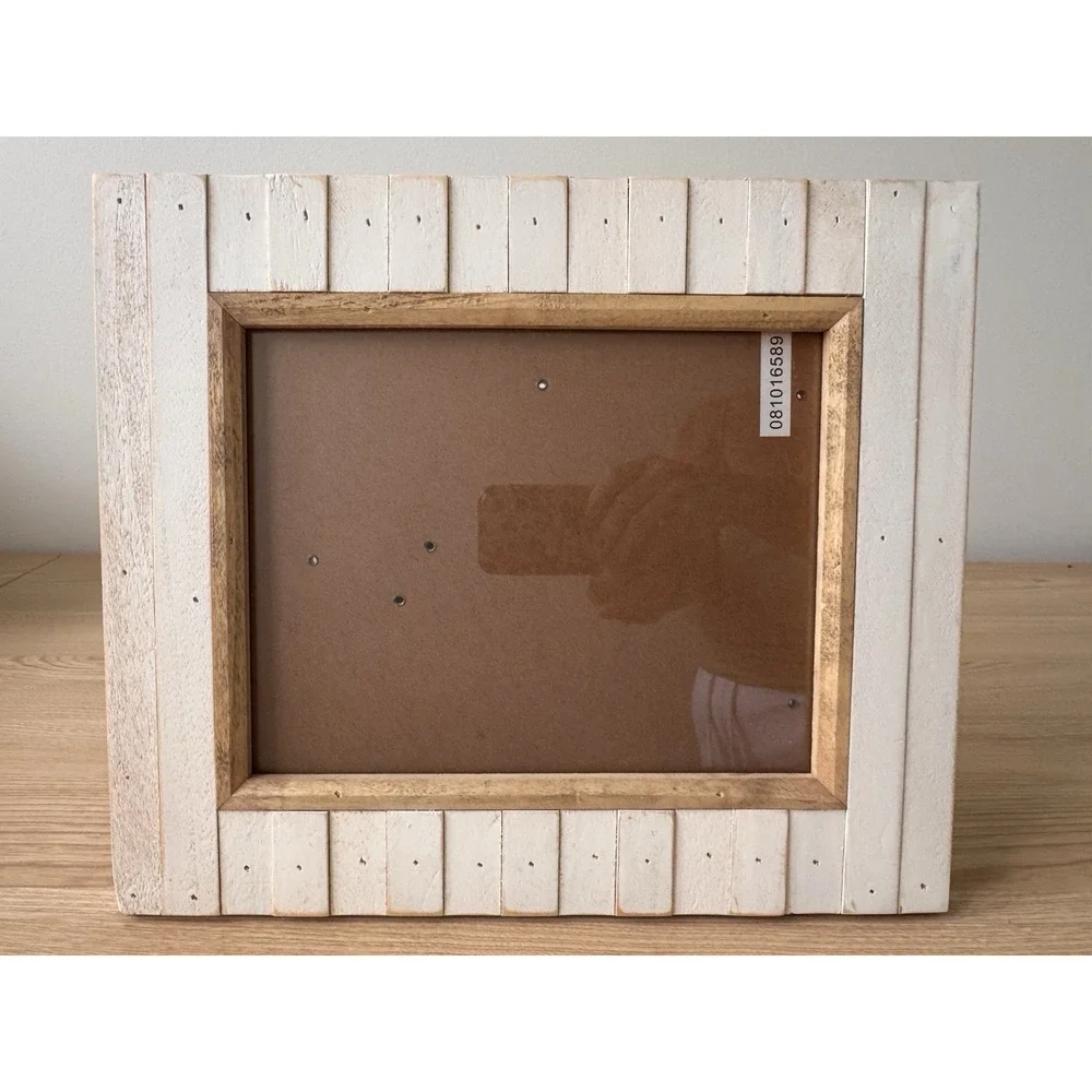 Rustic Whitewashed Wood 12x14OD Picture Frame Farmhouse Coastal Wall Tabletop
